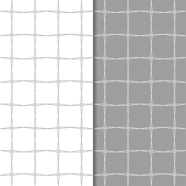 Серо Белые Геометрические Орнаменты Набор Плавных Шаблонов Паутины Текстиля Обоев — стоковый вектор