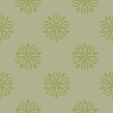 Zeytin yeşili çiçek süsleme. Tekstil ve duvar kağıtları için seamless modeli