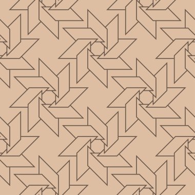 Geometrik süsleme. Bej ve kahverengi seamless modeli web, Tekstil ve duvar kağıtları için