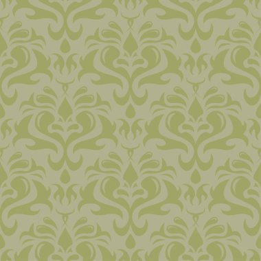 Zeytin yeşili çiçek süsleme. Tekstil ve duvar kağıtları için seamless modeli