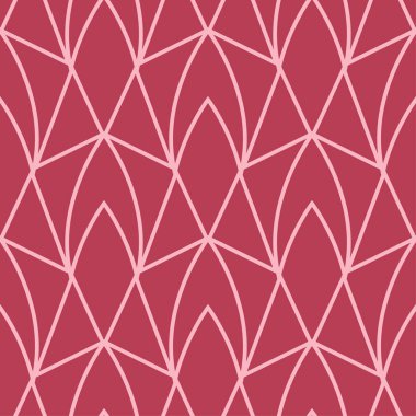 Kırmızı ve soluk pembe geometrik süsleme. Web, Tekstil ve duvar kağıtları için seamless modeli
