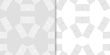 Işık gri geometrik süsler. Web, Tekstil ve duvar kağıtları için dikişsiz desen seti