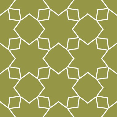 Zeytin yeşili ve beyaz geometrik süsleme. Web, Tekstil ve duvar kağıtları için seamless modeli