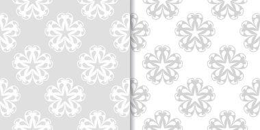 Işık gri çiçek arka planlar. Tekstil ve duvar kağıtları için dikişsiz desen seti