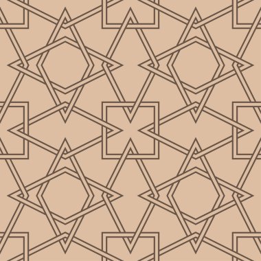 Bej ve kahverengi geometrik seamless modeli web, Tekstil ve duvar kağıtları için