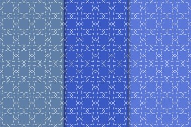 Web, Tekstil ve duvar kağıtları için dikey Dikişsiz desen mavi geometrik dizi