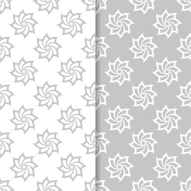 Çiçek gri ve beyaz seamless modeli. Çiçeğe öğeleri için duvar kağıdı arka plan.