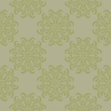 Zeytin yeşili çiçek süs tasarım. Tekstil ve duvar kağıtları için seamless modeli