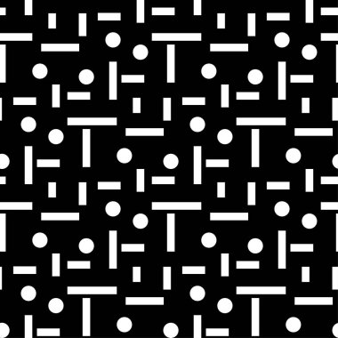 Geometrik süsleme. Siyah ve beyaz seamless modeli web, Tekstil ve duvar kağıtları için