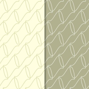 Geometrik süsler kümesi. Zeytin yeşili Dikişsiz desen web, Tekstil ve duvar kağıtları için