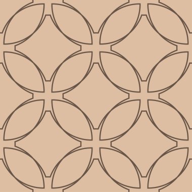 Bej ve kahverengi geometrik süsleme. Web, Tekstil ve duvar kağıtları için seamless modeli