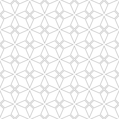 Gri beyaz geometrik süsleme üzerine. Web, Tekstil ve duvar kağıtları için seamless modeli