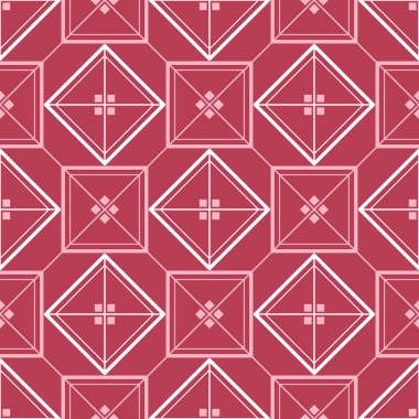 Geometrik arka plan. Kırmızı ve bej Dikişsiz desen duvar kağıtları, Tekstil ve kumaş için