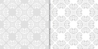 Çiçek arka ışık gri kümesi. Tekstil ve duvar kağıtları için dikişsiz desen