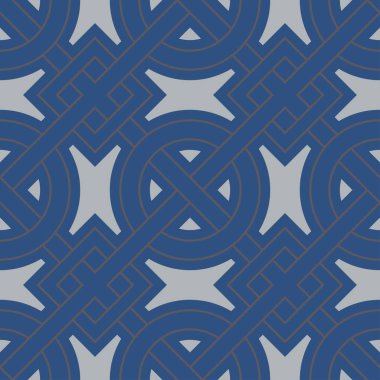 Mavi geometrik Dikişsiz desen duvar kağıtları, Tekstil ve kumaş için