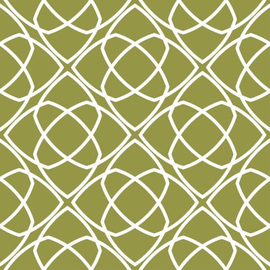 Zeytin yeşili ve beyaz geometrik süsleme. Web, Tekstil ve duvar kağıtları için seamless modeli