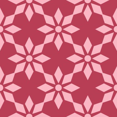 Kırmızı zemin üzerine çiçek süsleme. Tekstil ve duvar kağıtları için seamless modeli