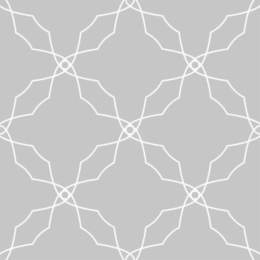 Gri ve beyaz geometrik tek renkli süs. Web, Tekstil ve duvar kağıtları için seamless modeli