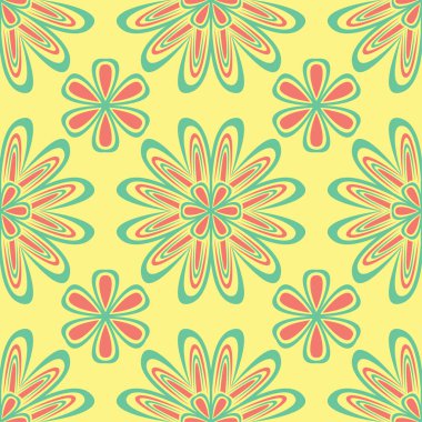 Çiçek seamless modeli. Arka plan duvar kağıtları, Tekstil ve kumaş için pembe ve yeşil çiçek öğeleri ile parlak renkli