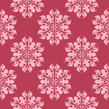 Kırmızı çiçek süsleme. Tekstil ve duvar kağıtları için seamless modeli