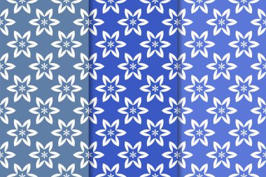 Çiçek süsler kümesi. Mavi dikey Dikişsiz desen. Duvar kağıdı arka plan