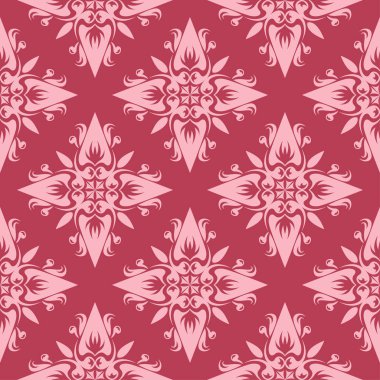 Kırmızı çiçek sorunsuz arka plan. Tekstil ve duvar kağıtları için dekoratif desen