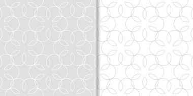 Açık gri geometrik yazdırır. Web, Tekstil ve duvar kağıtları için dikişsiz desen seti