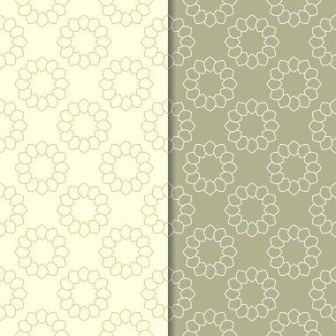 Geometrik süsler kümesi. Zeytin yeşili Dikişsiz desen web, Tekstil ve duvar kağıtları için