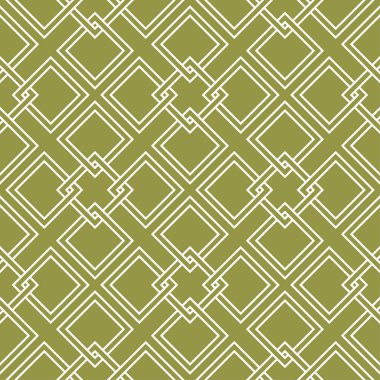 Zeytin yeşili ve beyaz geometrik süsleme. Web, Tekstil ve duvar kağıtları için seamless modeli