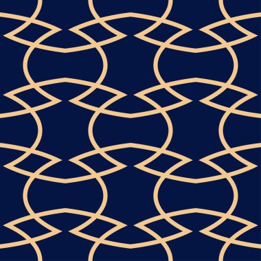 Geometrik süsleme. Altın mavi seamless modeli web, Tekstil ve duvar kağıtları için