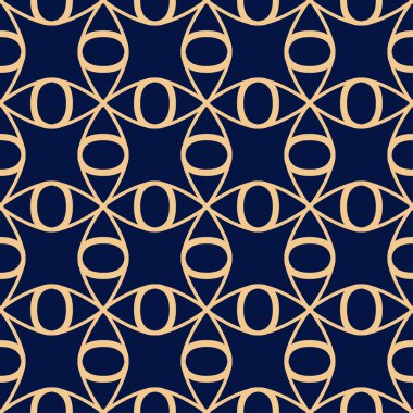 Altın mavi geometrik süsleme. Web, Tekstil ve duvar kağıtları için seamless modeli