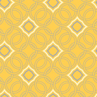 Sarı geometrik arka plan. Parlak Dikişsiz desen duvar kağıtları, Tekstil ve kumaş için