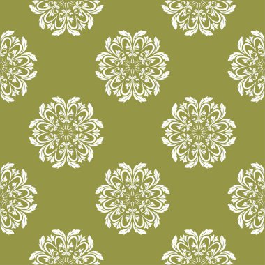 Zeytin yeşili çiçek süsleme. Tekstil ve duvar kağıtları için seamless modeli