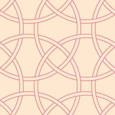 Kırmızı ve bej geometrik süsleme. Web, Tekstil ve duvar kağıtları için seamless modeli