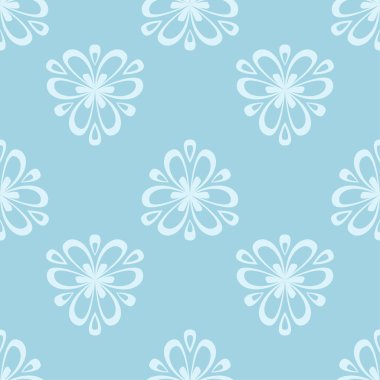 Çiçek renkli seamless modeli. Mavi ve beyaz arka plan duvar kağıtları için çiçeğe elemanları ile.