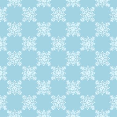 Mavi zemin üzerine beyaz çiçek tasarım. Tekstil ve duvar kağıtları için sorunsuz süsleme