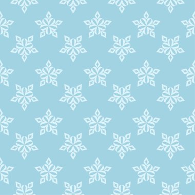 Beyaz ve mavi çiçek desenli. Tekstil ve duvar kağıtları için sorunsuz süsleme