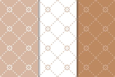 Kahverengi ve beyaz geometrik Dikişsiz desen web, Tekstil ve duvar kağıtları için