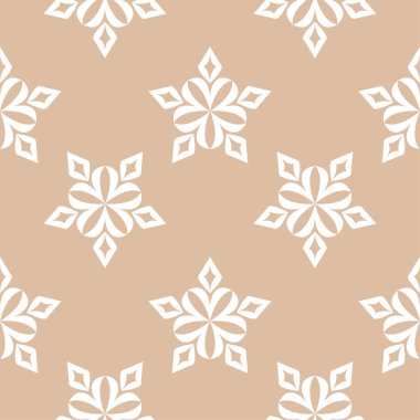 Bej ve beyaz çiçek süsleme. Tekstil ve duvar kağıtları için seamless modeli