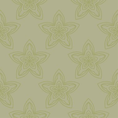 Zeytin yeşili çiçek süsleme. Tekstil ve duvar kağıtları için seamless modeli