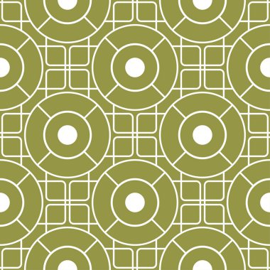 Geometrik süsleme. Zeytin yeşili ve beyaz seamless modeli web, Tekstil ve duvar kağıtları için