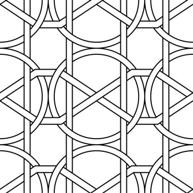 Siyah ve beyaz geometrik süsleme. Web, Tekstil ve duvar kağıtları için seamless modeli