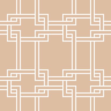 Bej ve beyaz geometrik süsleme. Web, Tekstil ve duvar kağıtları için seamless modeli