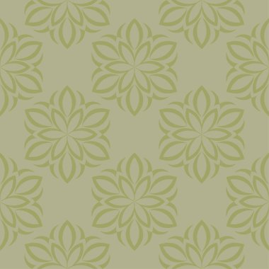 Zeytin yeşili çiçek süs tasarım. Tekstil ve duvar kağıtları için seamless modeli
