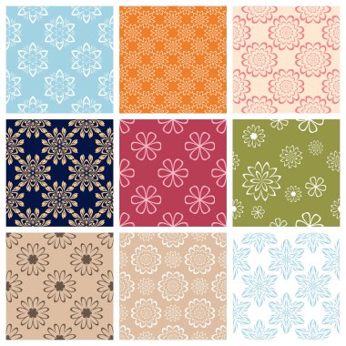 Duvar kağıtları, Tekstil ve kumaş çiçek desenleri ile sorunsuz kökenden ayarla