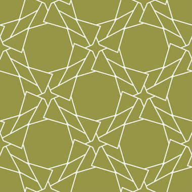 Zeytin yeşili geometrik süsleme. Web, Tekstil ve duvar kağıtları için seamless modeli