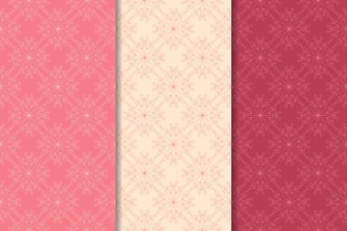 Kiraz kırmızı çiçek desenleri kümesi. Dikey Dikişsiz desen. Duvar kağıdı arka plan