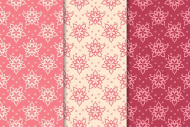 Kiraz kırmızı çiçekli süsler. Dikey Dikişsiz desen seti. Duvar kağıdı arka plan