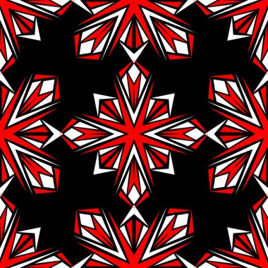 Siyah kırmızı ve beyaz çiçek öğeleri. Sorunsuz arka plan duvar kağıtları için