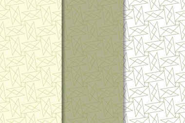 Web, Tekstil ve duvar kağıtları için dikey Dikişsiz desen zeytin yeşil ve beyaz geometrik dizi